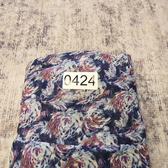 Armani Exchange Silk Top Womens Large Blue Artsy Split Sleeve Blouse Career Work - Picture 9 of 9